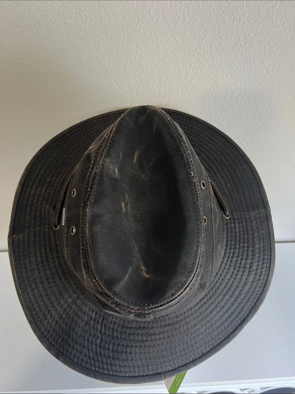 Conner Handmade Waxed Cotton Outback Hat in Dark Brown